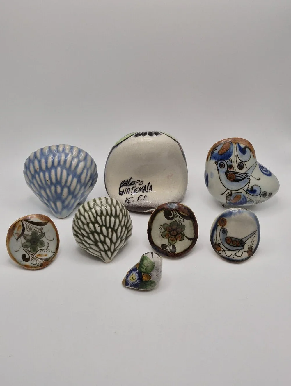 Hand-Painted Tonala Ken Edwards Signed Ceramic Owl Figurine Collection Mexico - Picture 7 of 16